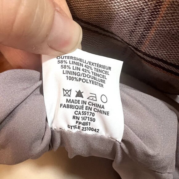 Frank and Oak Purple Plaid Single Breasted Blazer Jacket Linen Blend Size XS - Picture 3 of 12